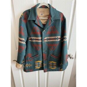 PENDLETON Native Jacket Wool 80s High Grade Western Wear M Green Mens Vintage
